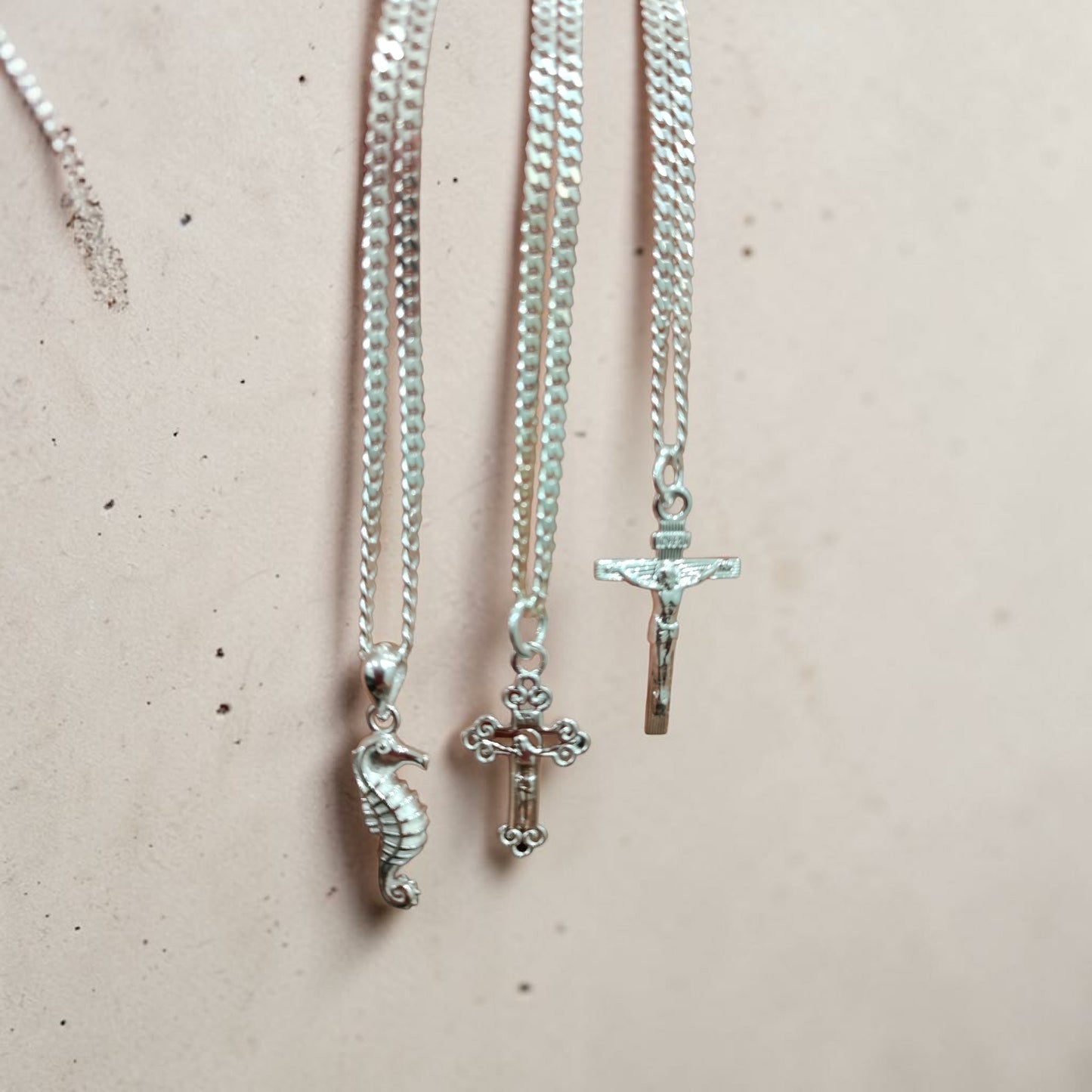 Silver chain and eternal spirit cross