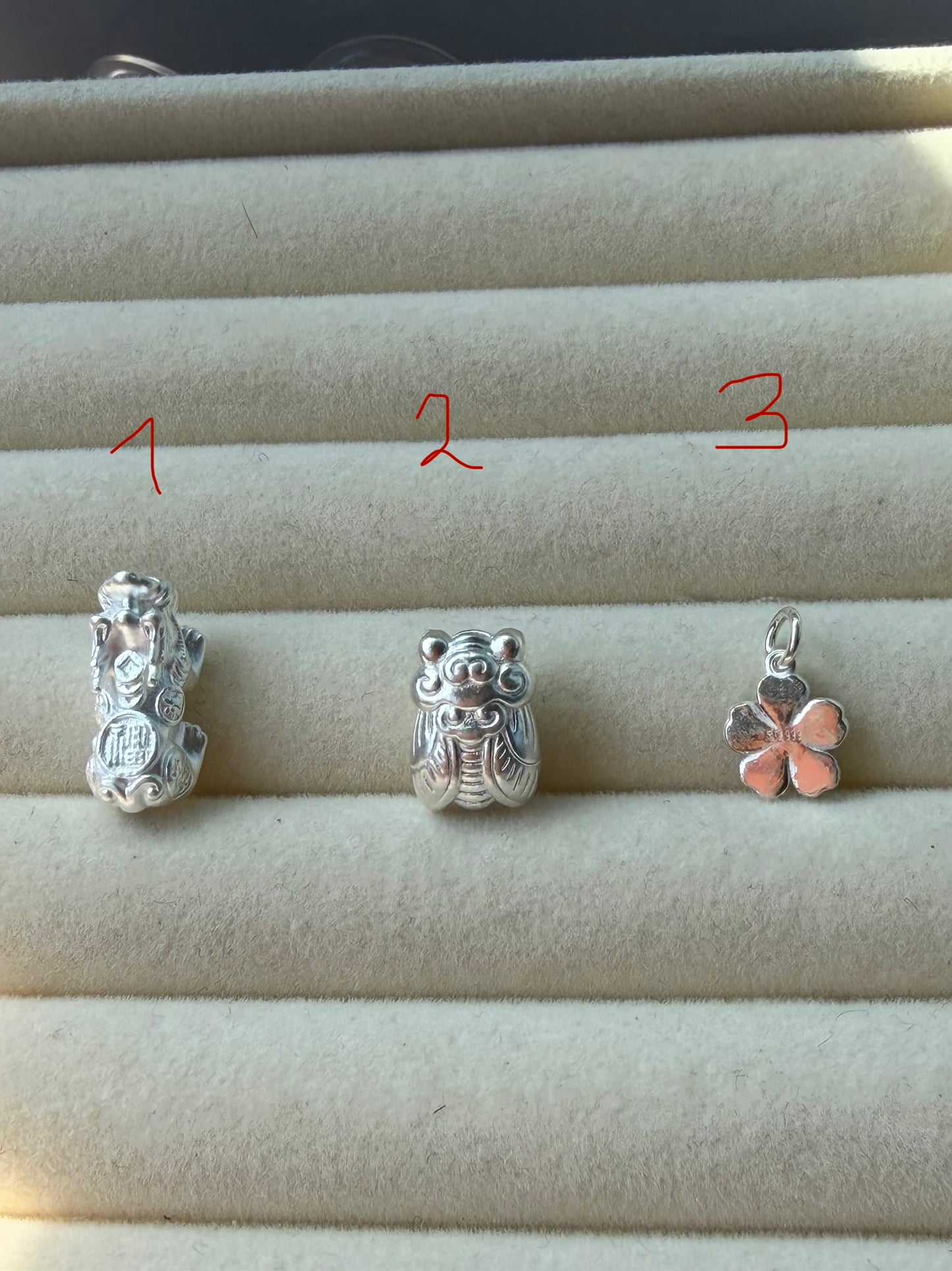 S999 silver charms