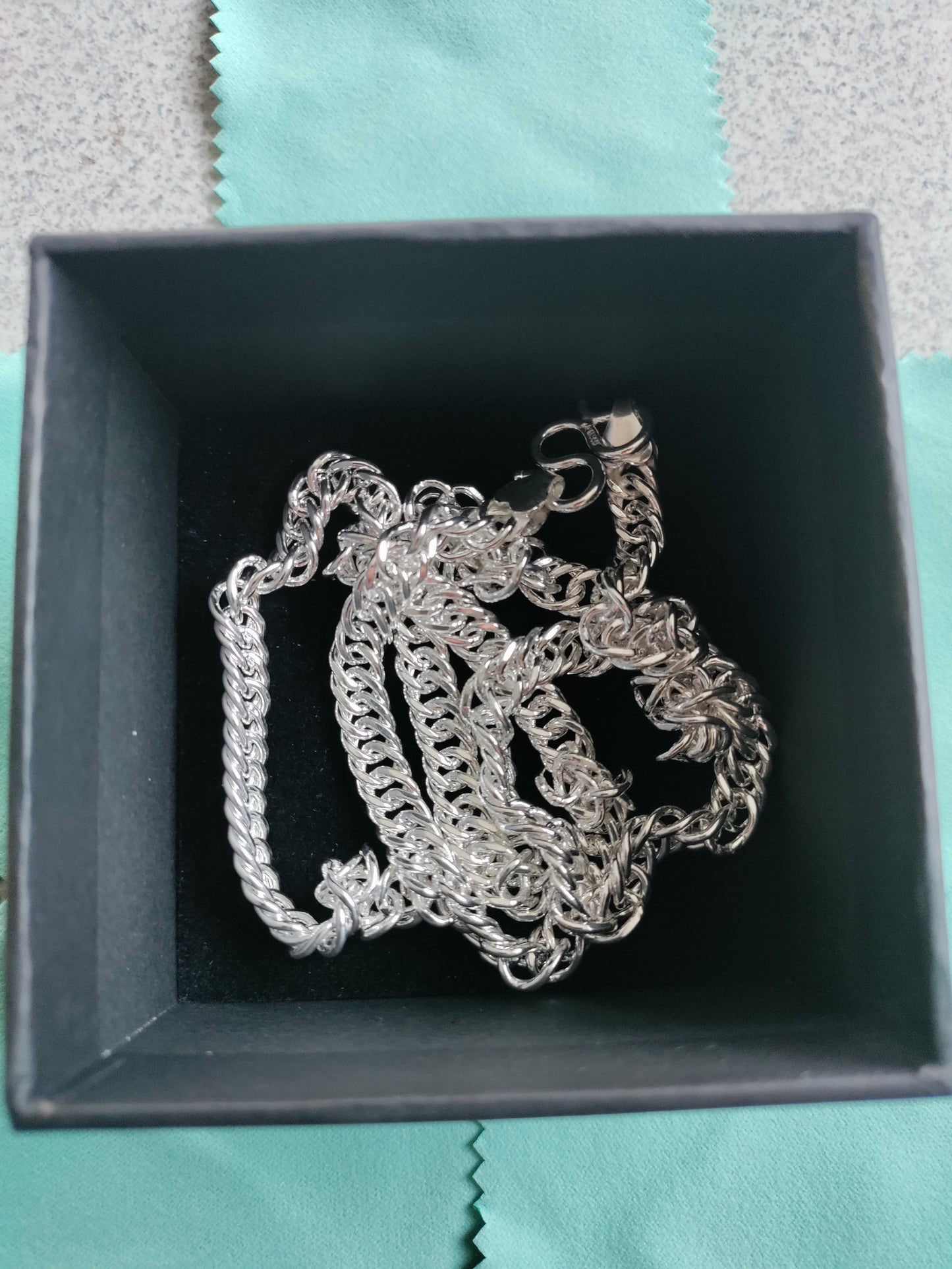 7mm×60cm solid silver chain