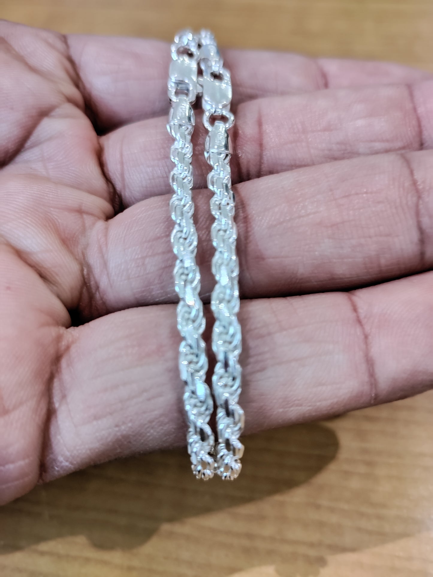 Silver rope bracelets