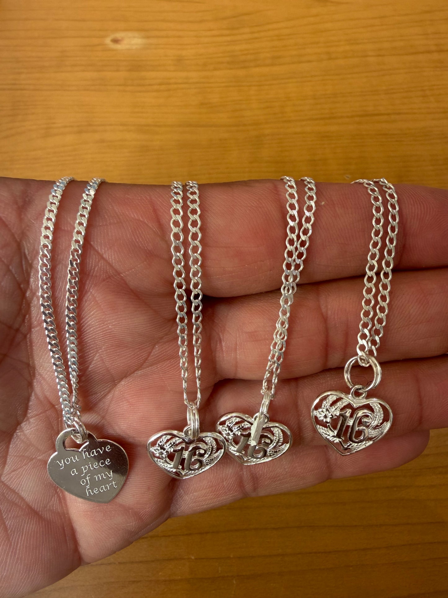S925 silver chains with charms