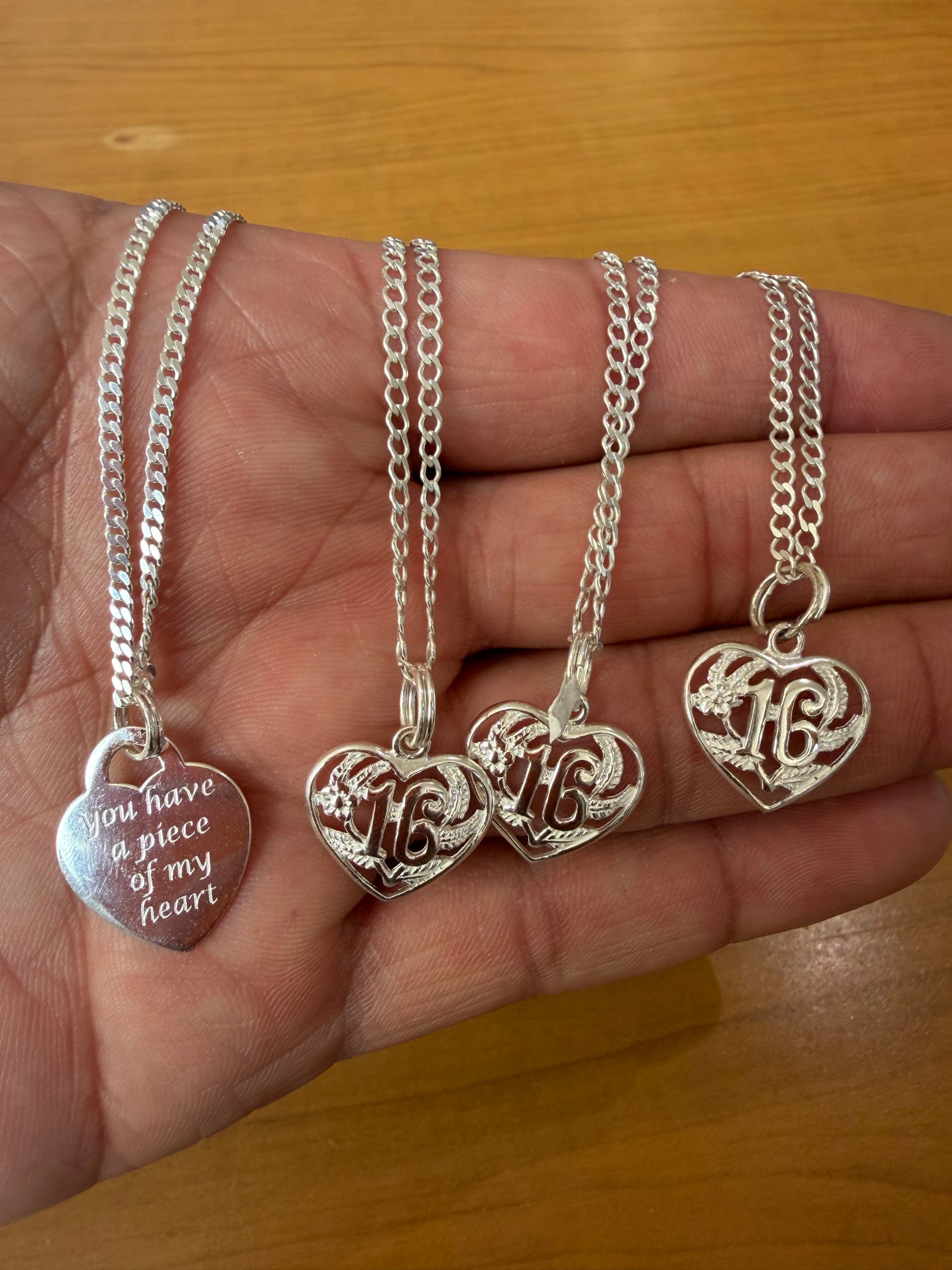 S925 silver chains with charms