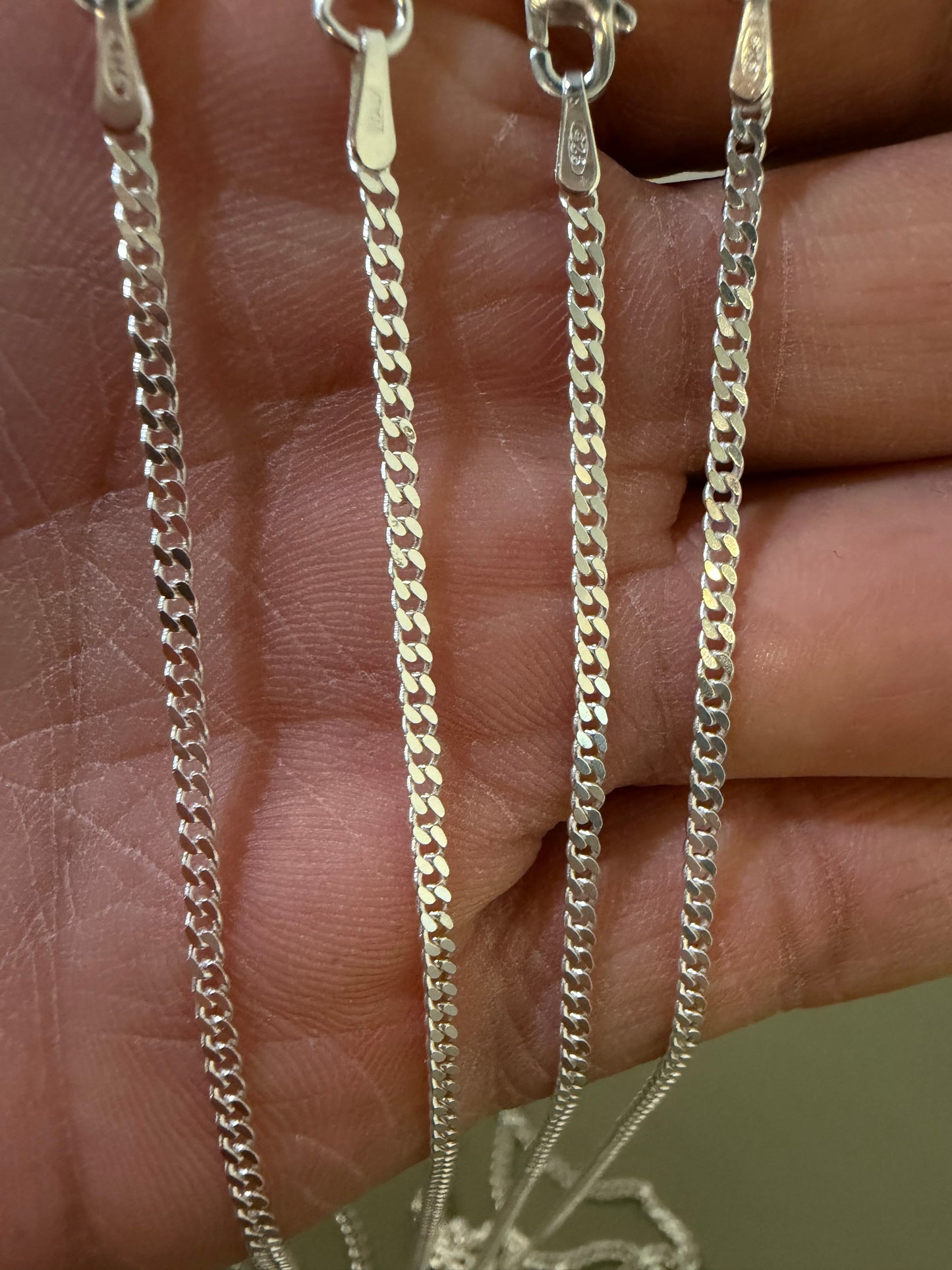 S925 silver curb chain