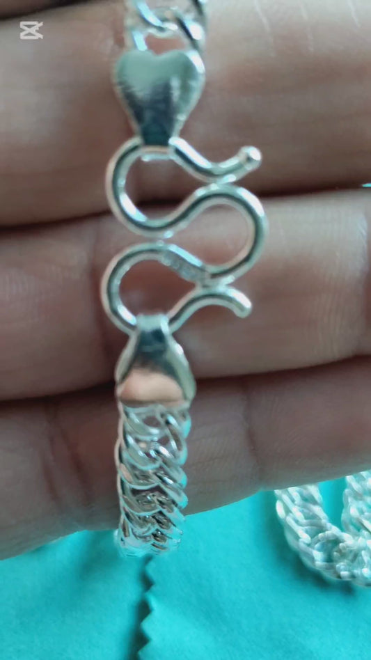 7mm×60cm solid silver chain