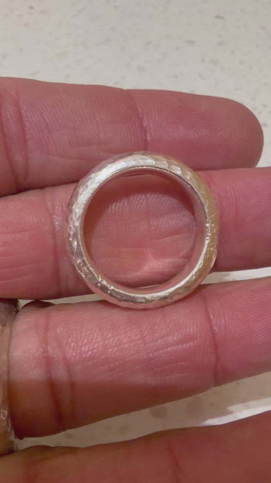 Solid silver heavy ring