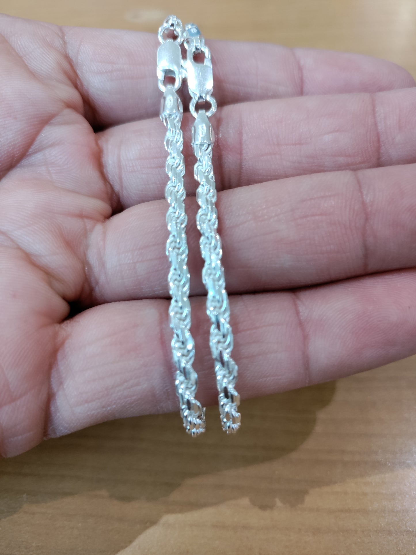 Silver rope bracelets