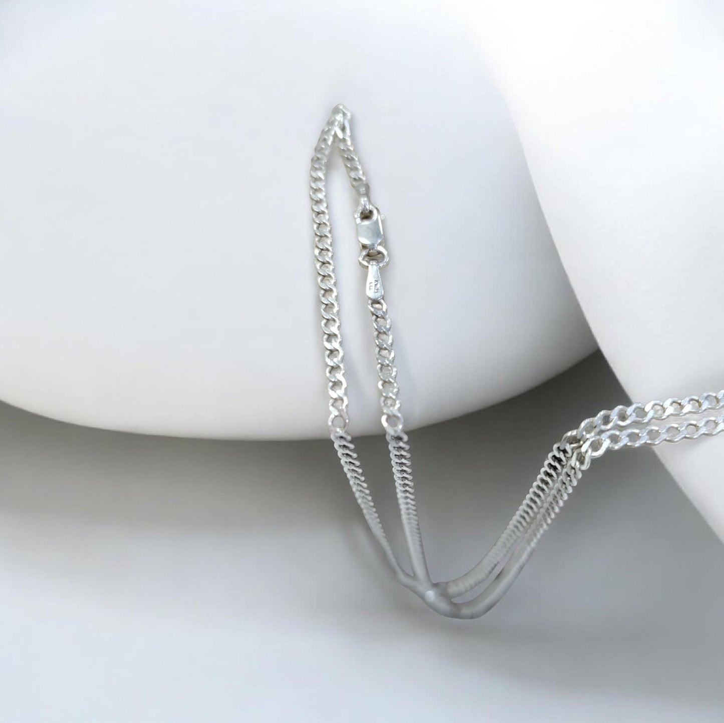 Silver chain and cross pendant