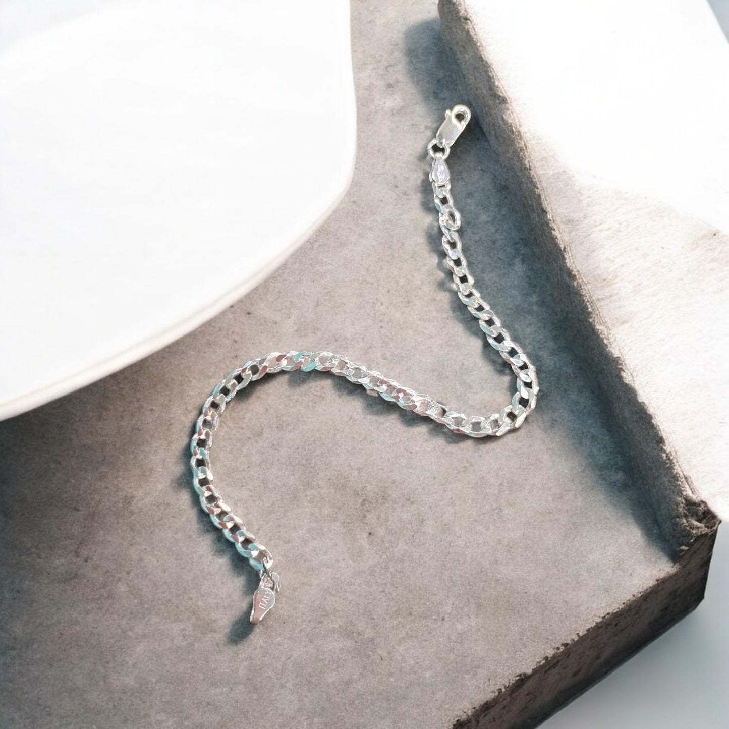 Silver flat bracelet