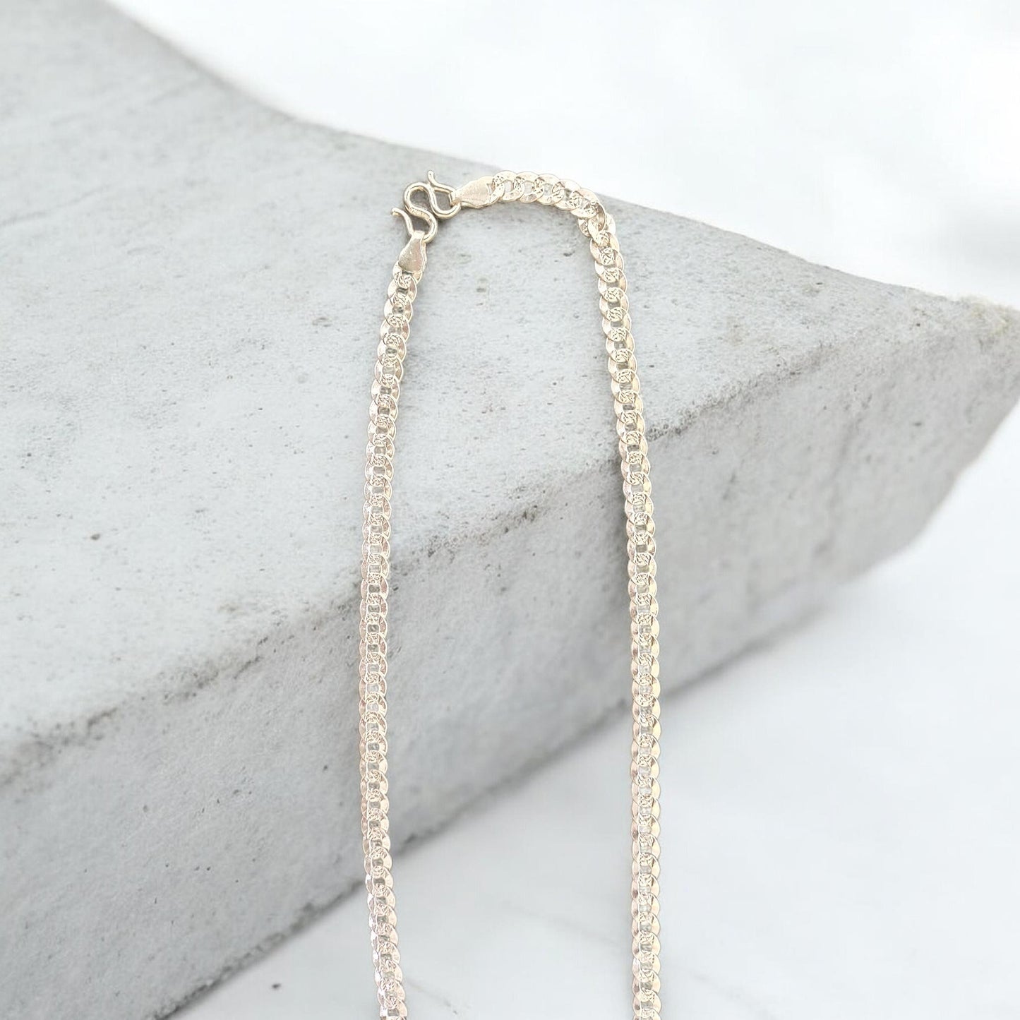 Silver chain and cross pendant