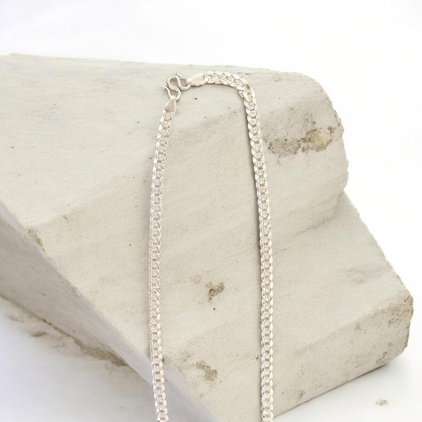 Silver chain and cross pendant