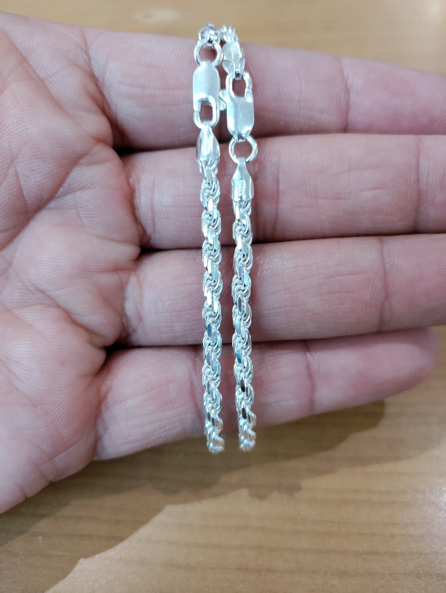Silver rope bracelets