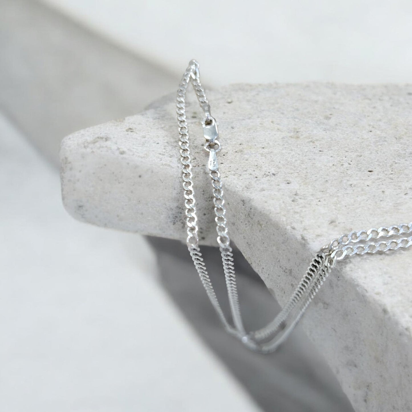 Silver chain and cross pendant